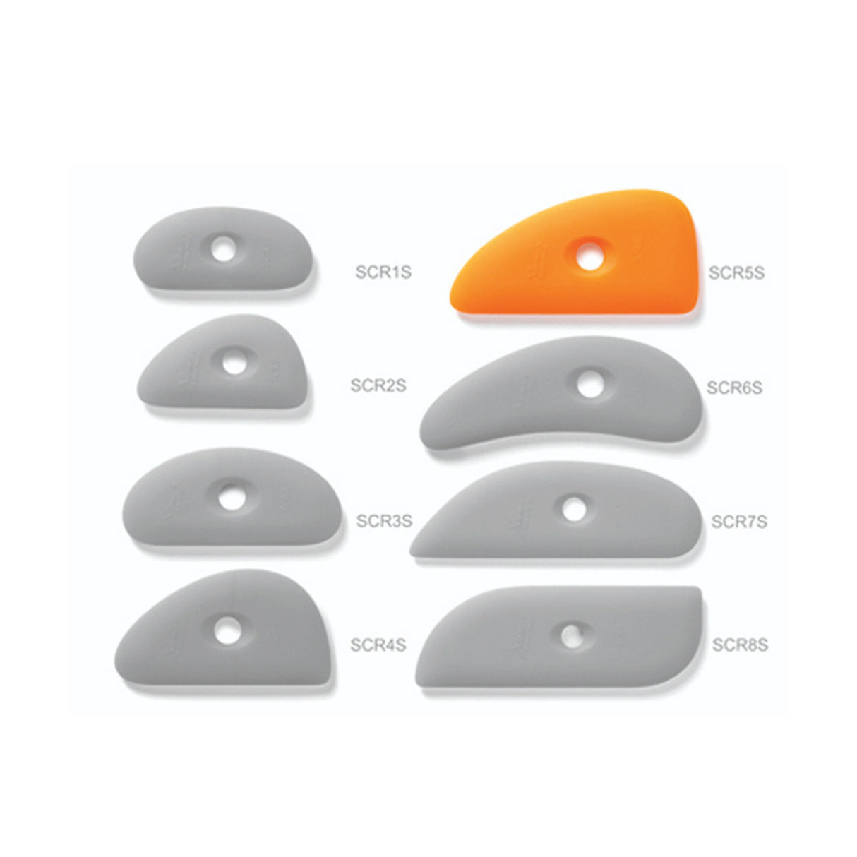 Xiem Tools Soft Orange Silicone Clay Rib 5 SCR5-O-10197 Group Bhoomi Pottery 3