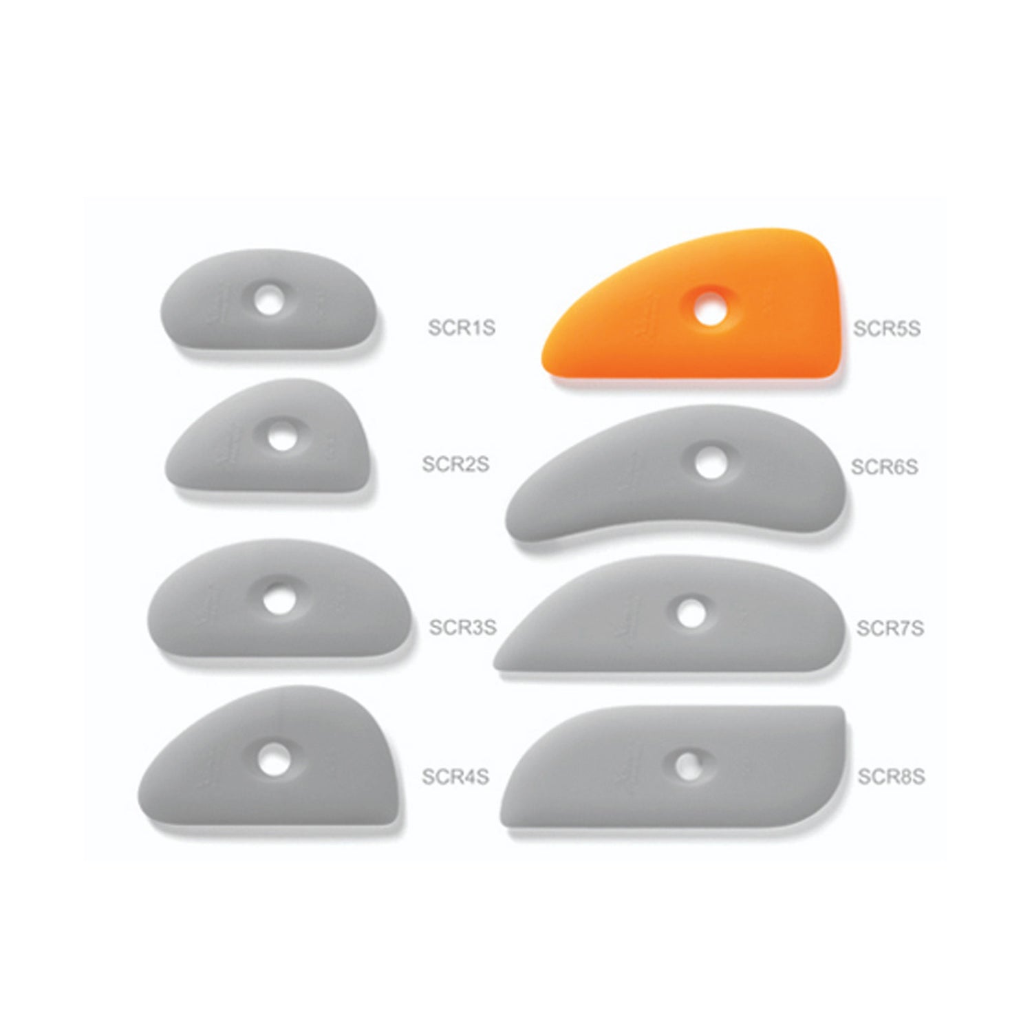 Xiem Tools Soft Orange Silicone Clay Rib 5 SCR5-O-10197 Group Bhoomi Pottery 3