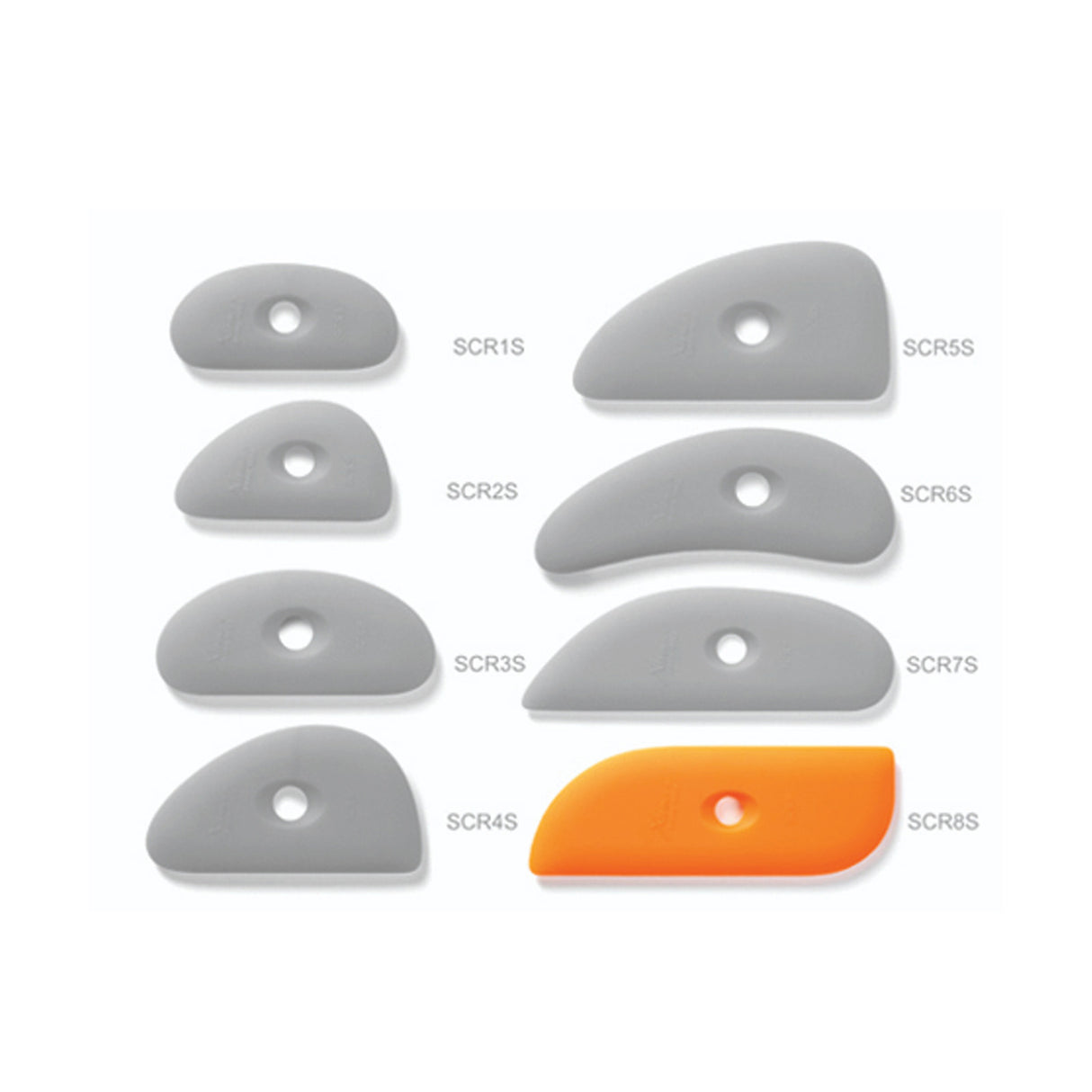 Xiem Tools Soft Orange Silicone Clay Rib 8 SCR8-O-10200 Group Bhoomi Pottery 3