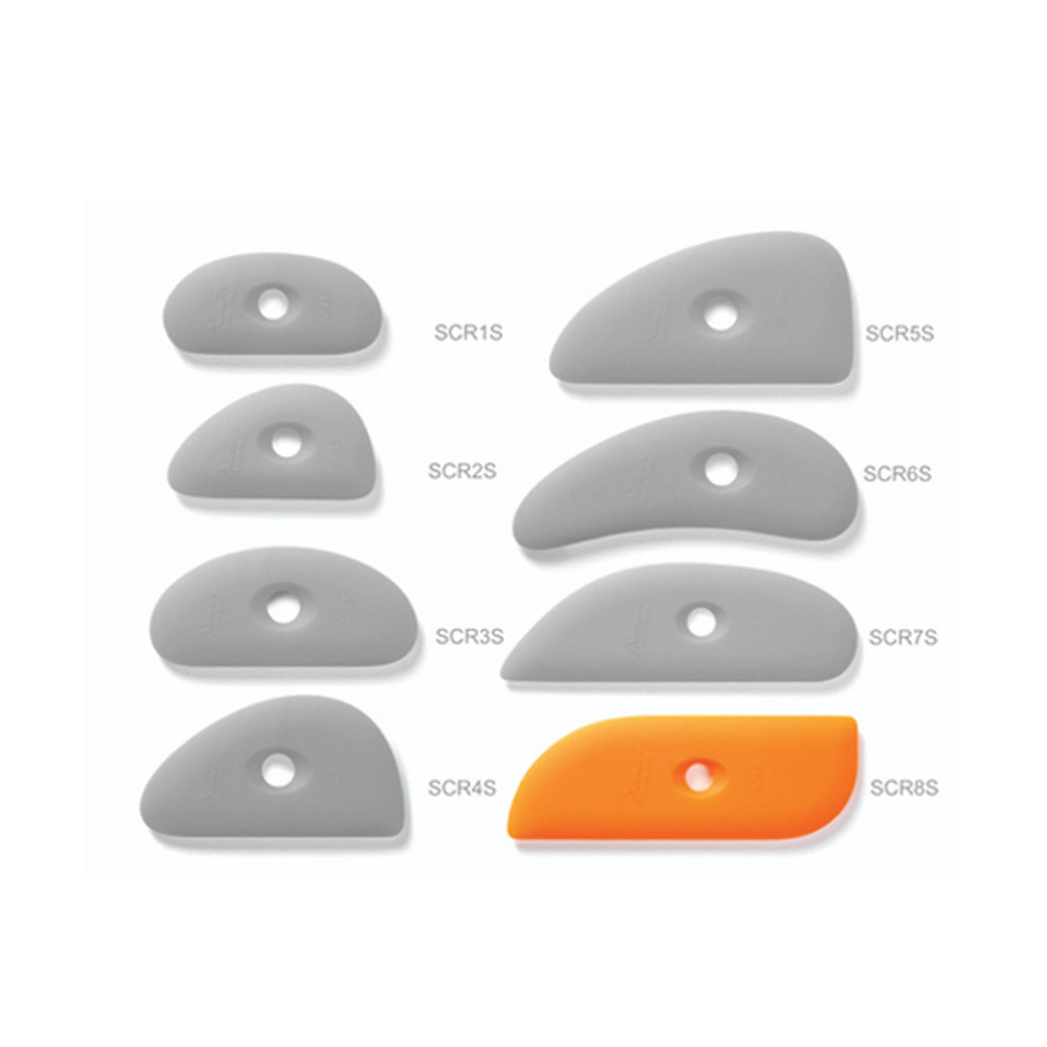 Xiem Tools Soft Orange Silicone Clay Rib 8 SCR8-O-10200 Group Bhoomi Pottery 3